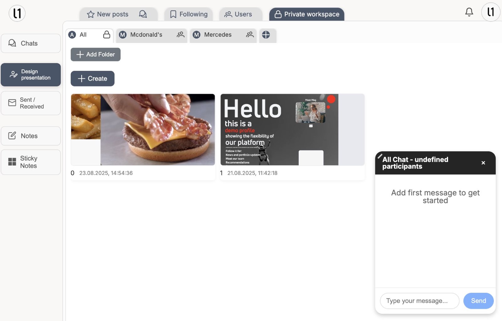 Library.one workspace interface